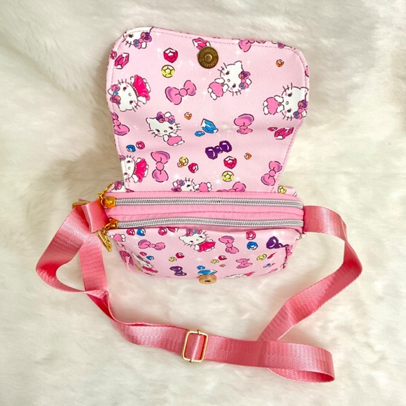 Super Cute Hello Kitty with Bows and Jewels Hand/Shoulder/Body Bag with Double Z - Picture 3 of 6